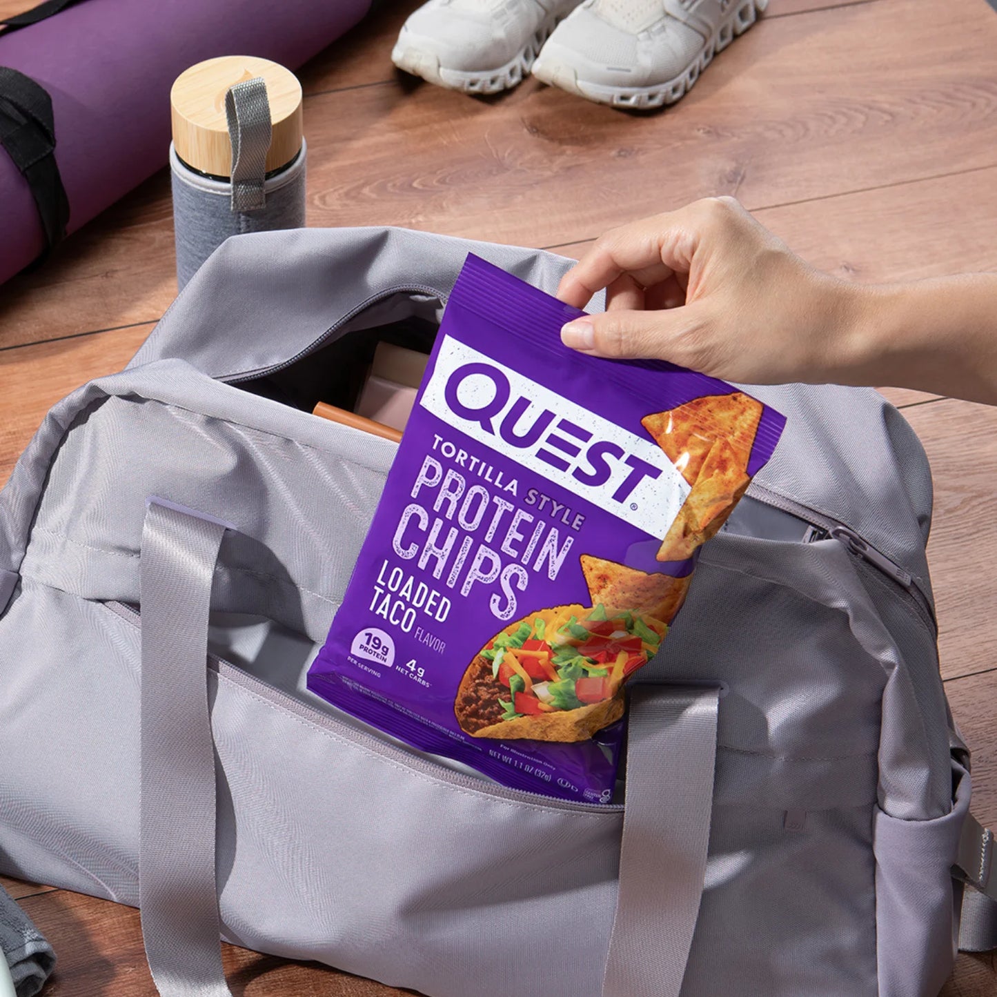 Quest Tortilla Style Protein Chips, Loaded Taco Flavor, Gluten Free, Baked, 1.1Oz Bags, 12 Count
