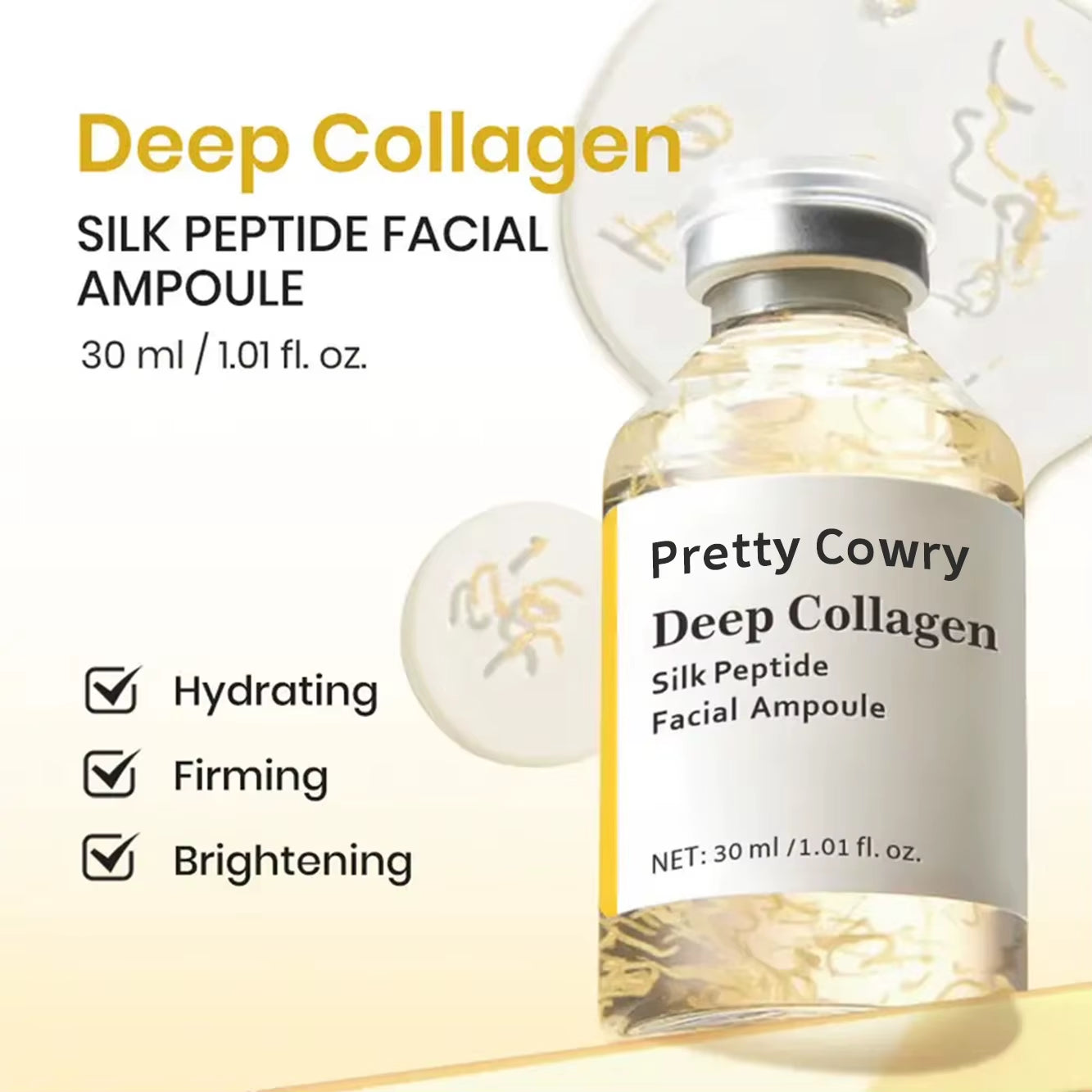 Silky Collagen Serum Peptide Firming Facial Care Deep anti Aging Essence Long Lasting Hydration Revitalizes Skin Radiance