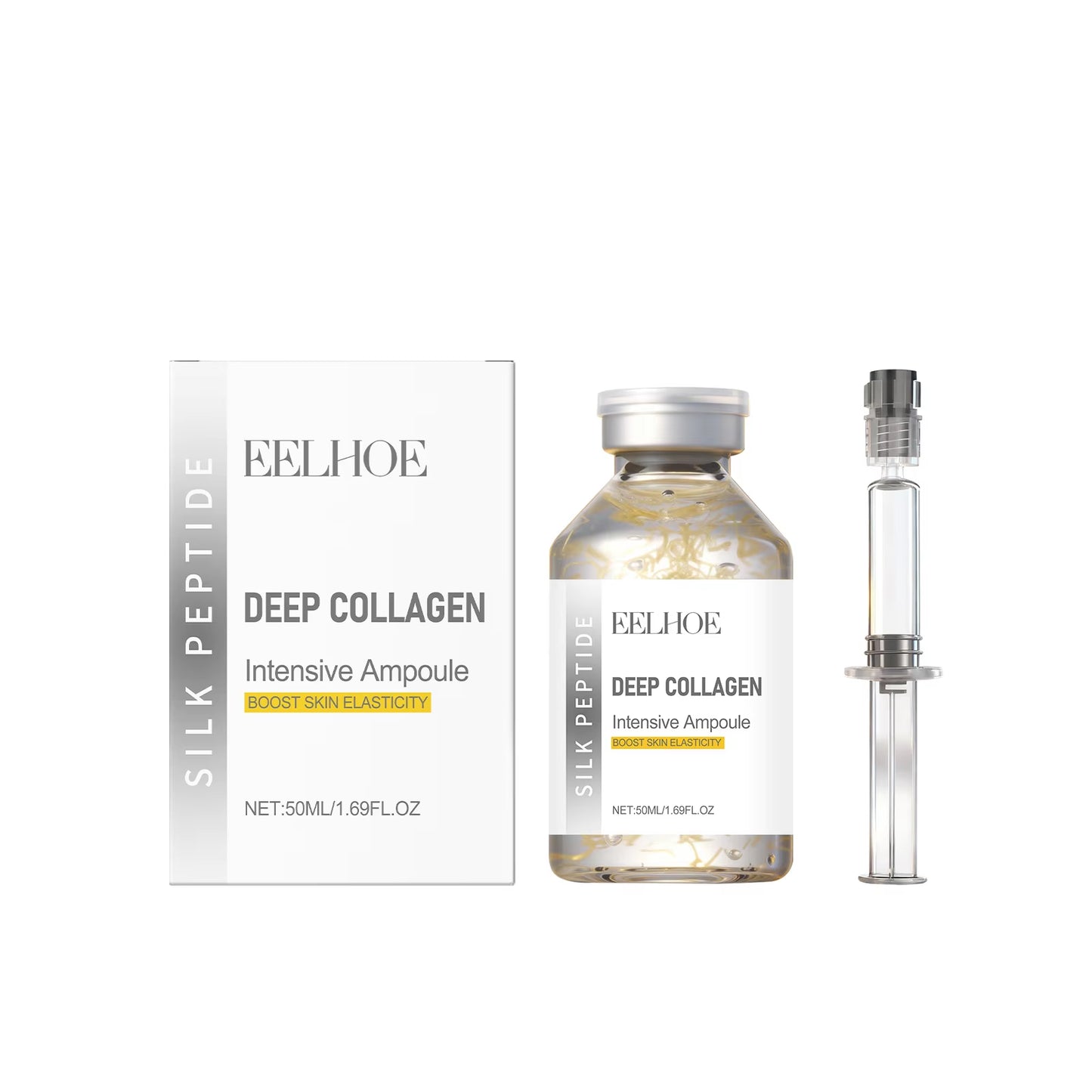 Deep Collagen Silk Peptide Intensive Lifting Ampoule Tighten Skin Elasticity Enhanced Reduce Fine Lines and Wrinkles Face Serum
