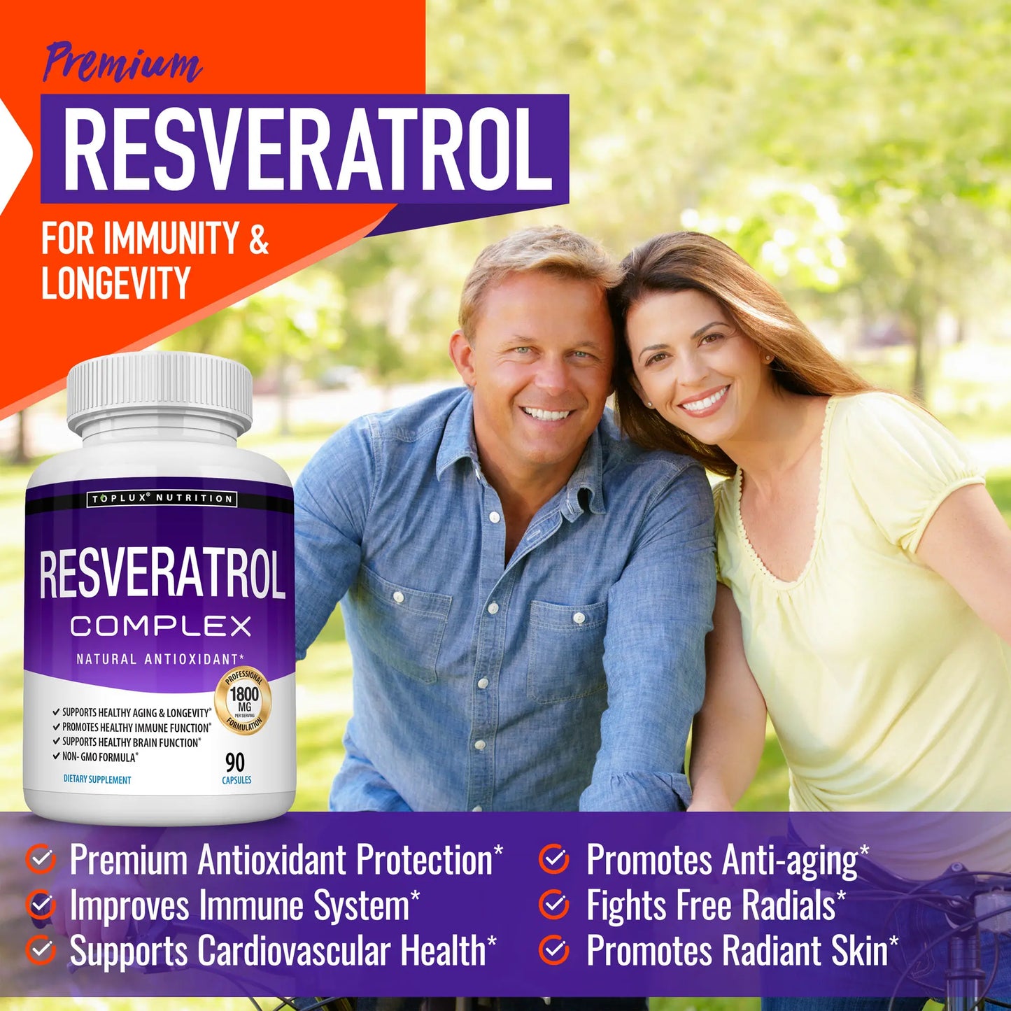Resveratrol Supplement 1800Mg Natural Antioxidant