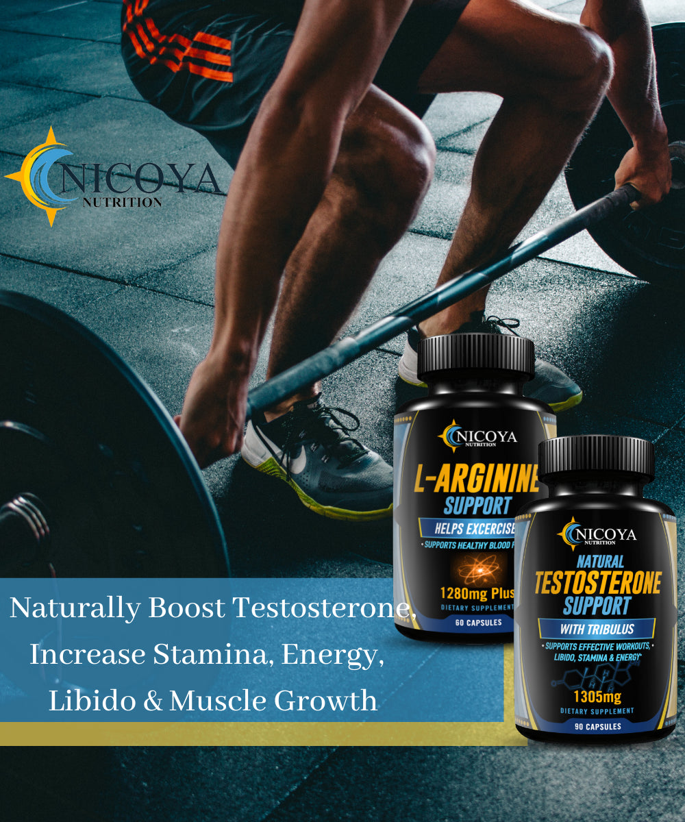 Natural Testosterone Enhancer + Nitric Oxide L-Arginine -Value 2 Pack Bundle!