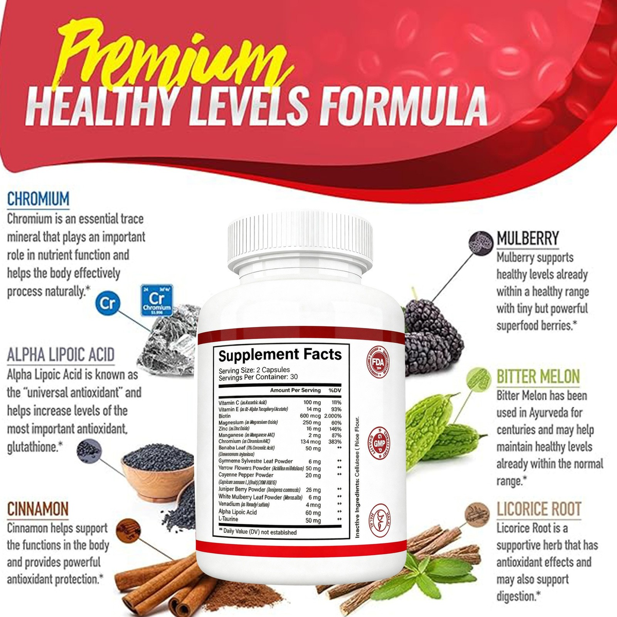 1/2X Magnesium 8 in 1 Complex 1000Mg & Blood Sugar Blend Supplement Combo