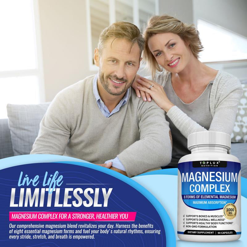 Toplux Magnesium Complex 1000mg — 6 Pack Bundle (Save 35%)