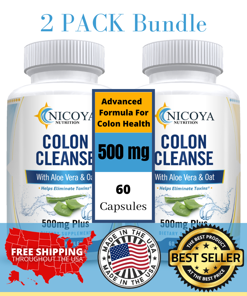 Colon Cleanse 500MG | Digestion, Energy, Constipation & Gas Relief 2 Pk