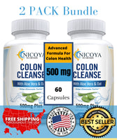 Colon Cleanse 500MG | Digestion, Energy, Constipation & Gas Relief 2 Pk
