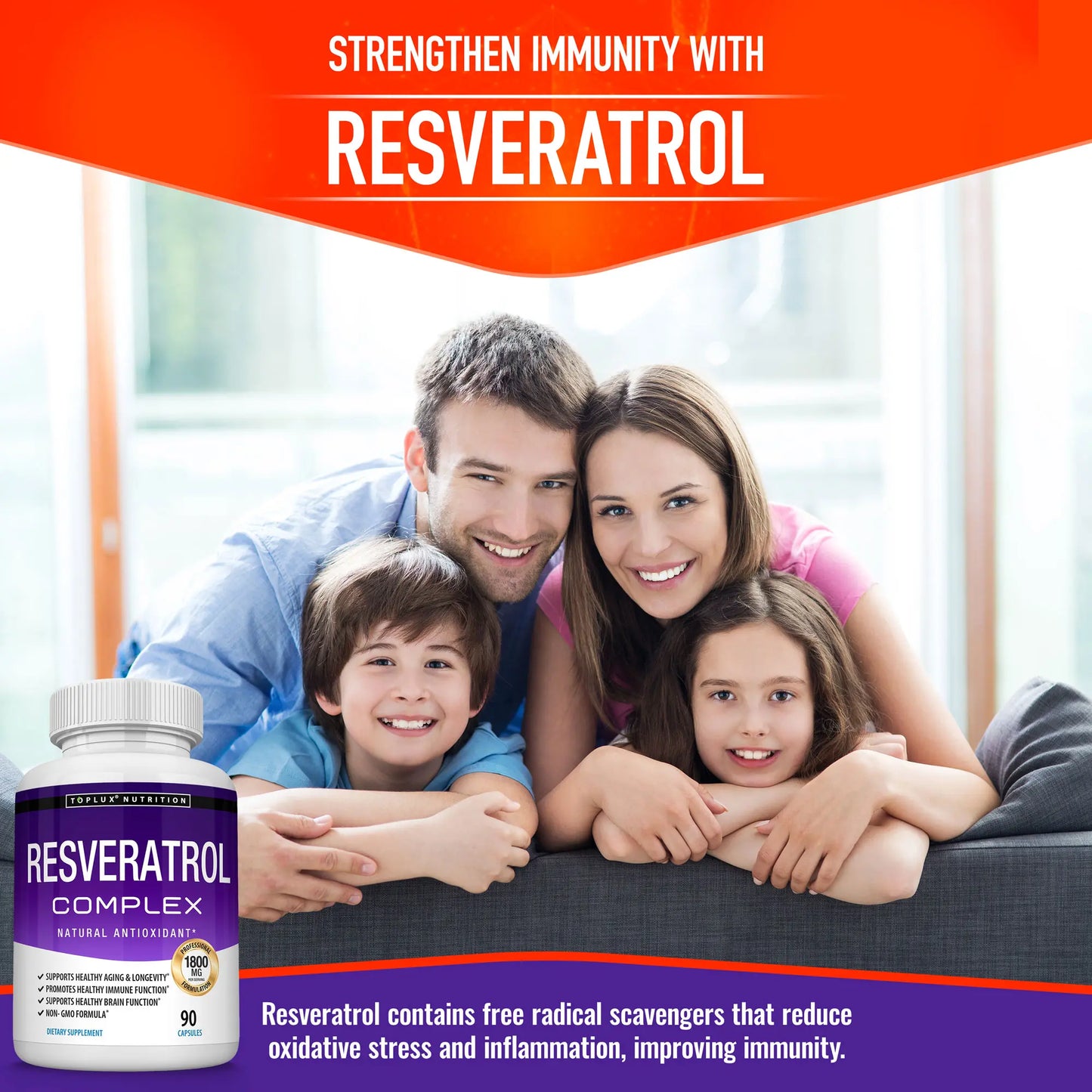 Resveratrol Supplement 1800Mg Natural Antioxidant