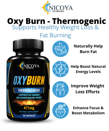 OXY BURN - Thermogenic Weight Loss & Fat Burner, Appetite Suppressant & Energy