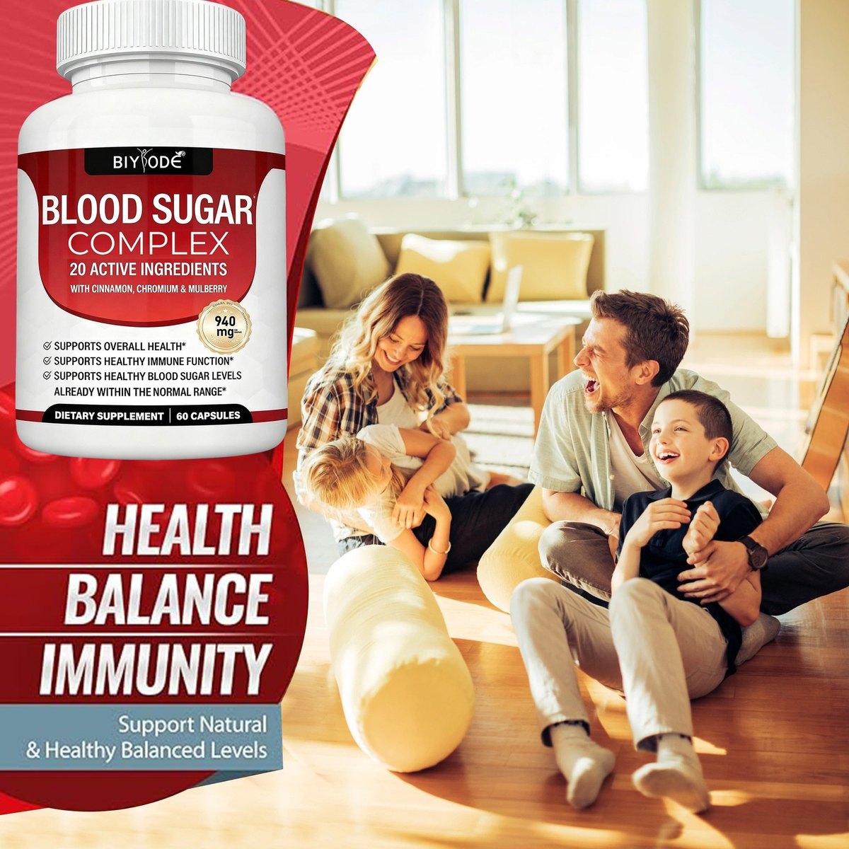 1/2X Magnesium 8 in 1 Complex 1000Mg & Blood Sugar Blend Supplement Combo