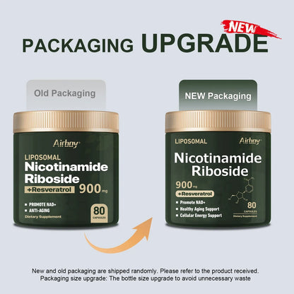 Nerve Protection, Delay Aging, Protect Blood Vessels NAD+ Supplement - Liposomal Nicotinamide Riboside 900Mg, Resveratrol