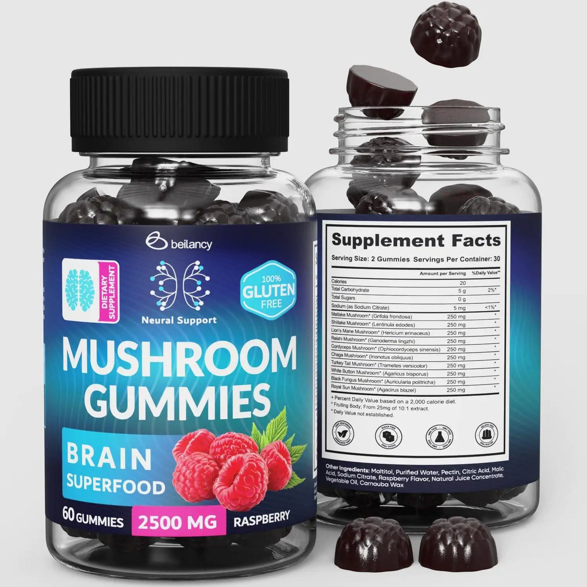 Mushroom Gummies - Lion Mane & Reishi (60 Count)