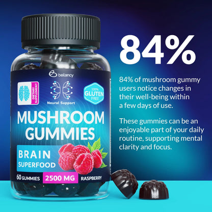 Mushroom Gummies - Lion Mane & Reishi (60 Count)