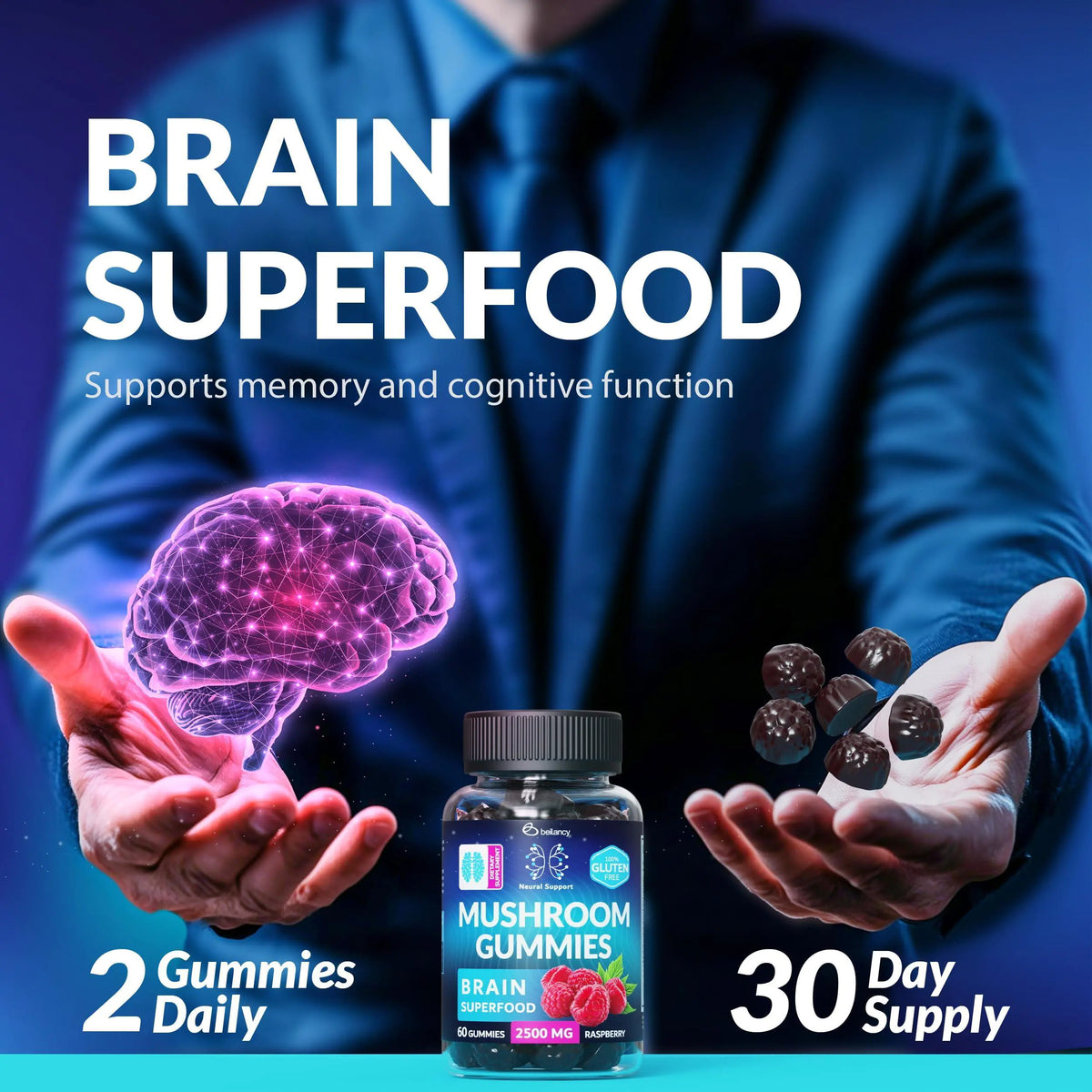 Mushroom Gummies - Lion Mane & Reishi (60 Count)