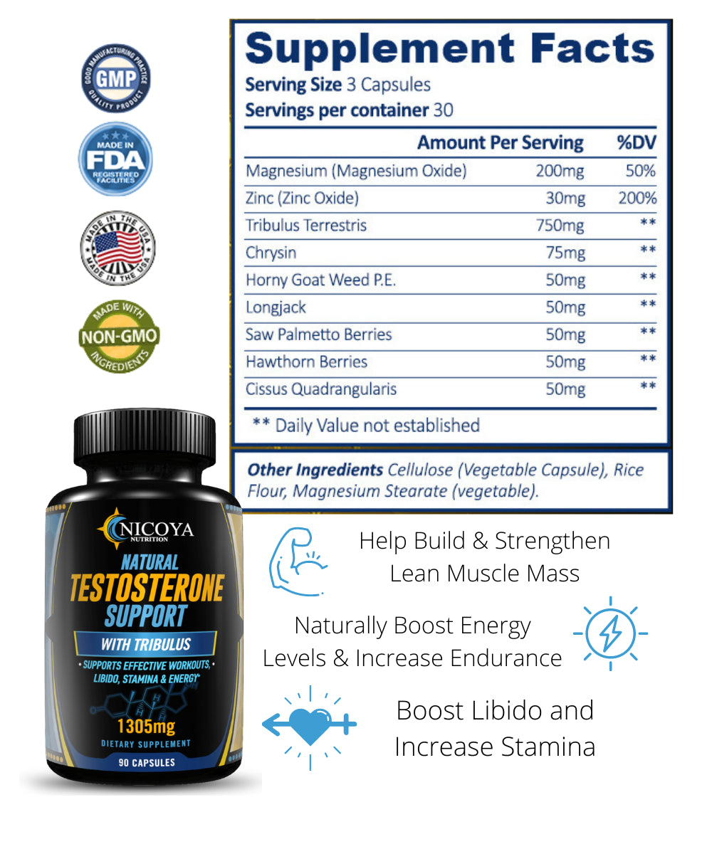 Natural Testosterone Enhancer + Nitric Oxide L-Arginine -Value 2 Pack Bundle!