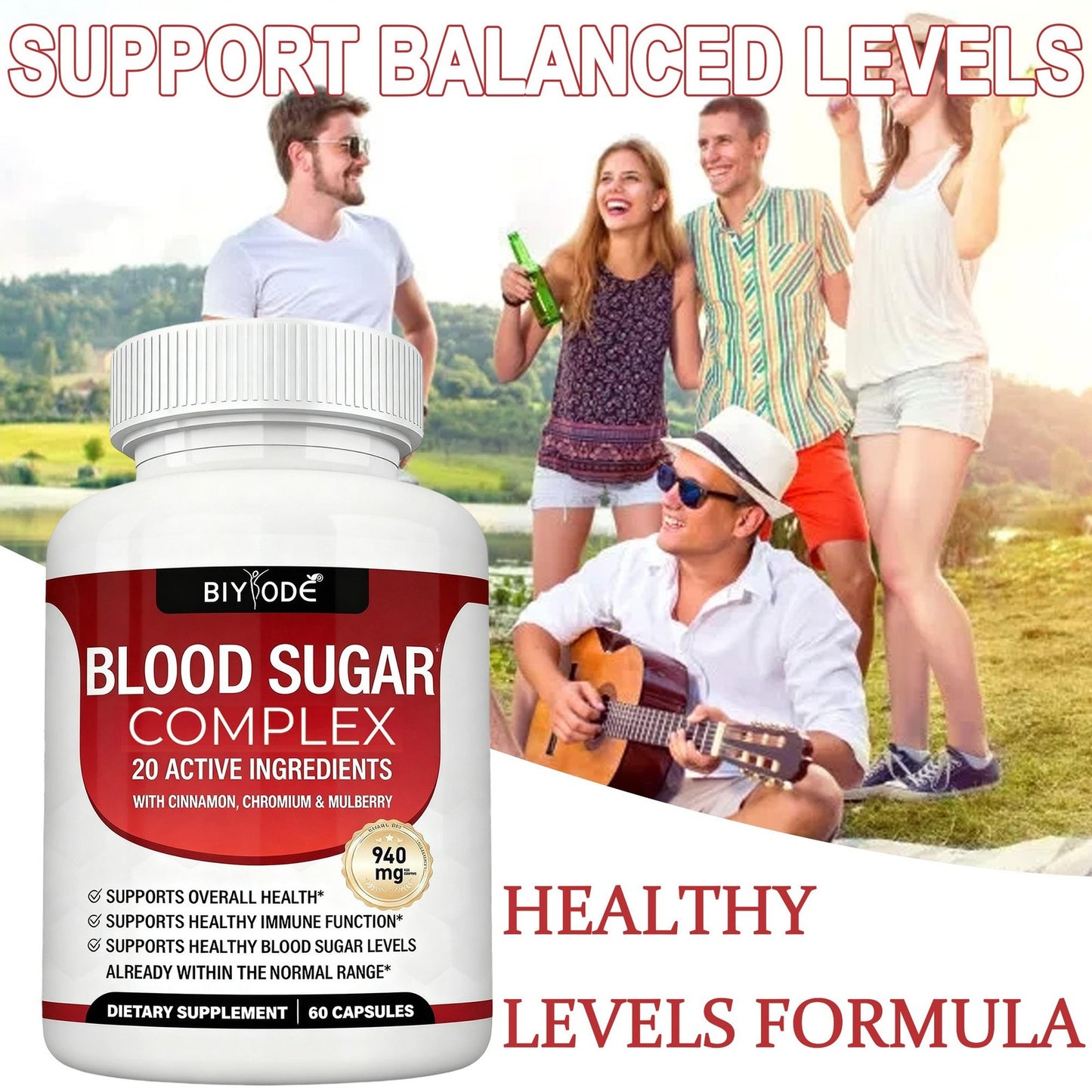 1/2X Magnesium 8 in 1 Complex 1000Mg & Blood Sugar Blend Supplement Combo