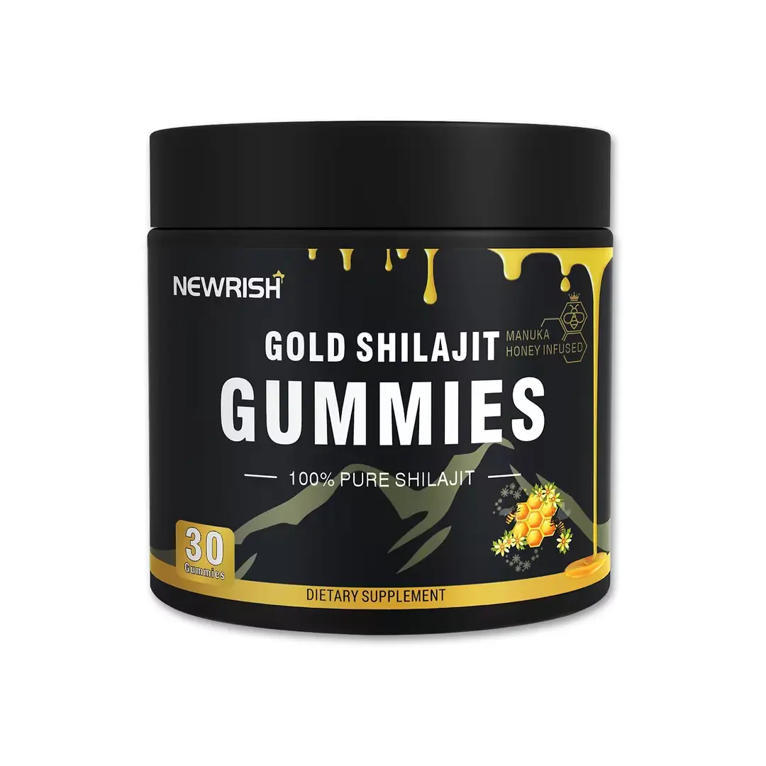 Newrish Gold Grade 100% Pure Shilajit Gummies | 85+ Trace Minerals and Fulvic Acid | All Natural | Immune and Energy Support | 30 Gummies