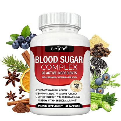 1/2X Magnesium 8 in 1 Complex 1000Mg & Blood Sugar Blend Supplement Combo