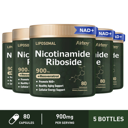 Nerve Protection, Delay Aging, Protect Blood Vessels NAD+ Supplement - Liposomal Nicotinamide Riboside 900Mg, Resveratrol