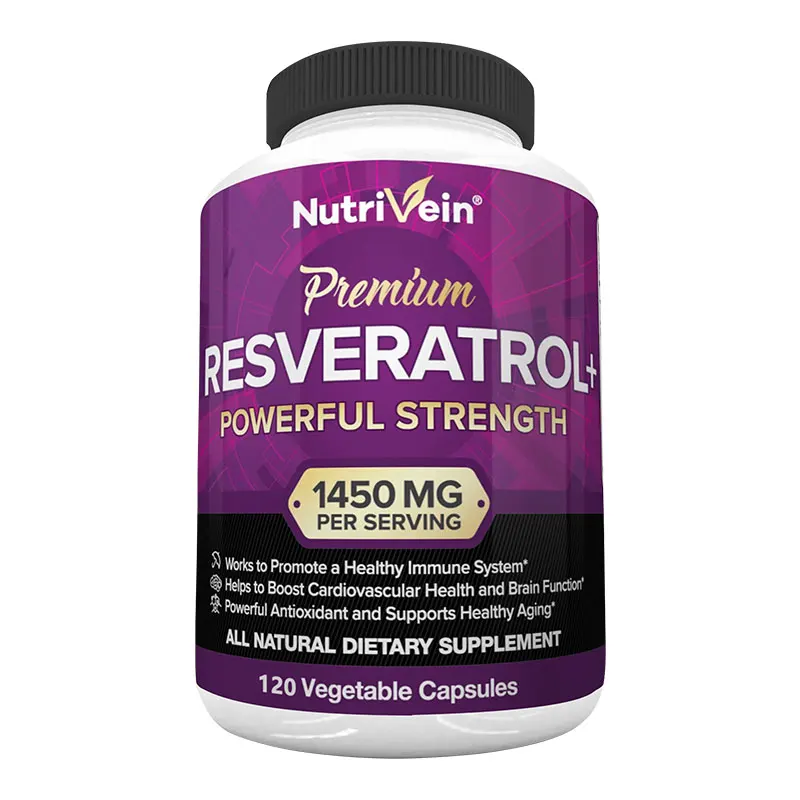 Nutrivein Premium Resveratrol 1450 Mg, 120 Capsules, Antioxidant, Supports a Healthy Immune System