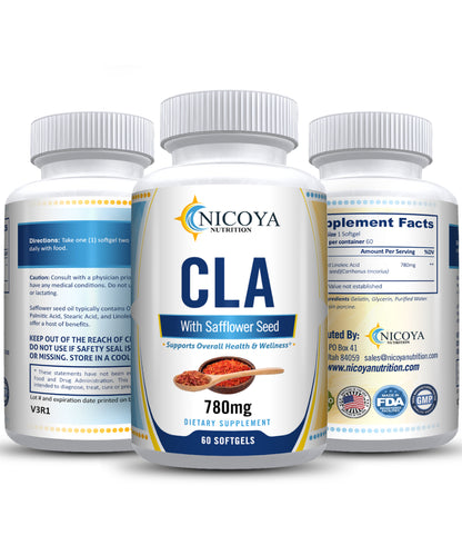 CLA 780MG | Stim-Free Weight Loss & Lean Muscle Mass -Conjugated Linoleic Acid